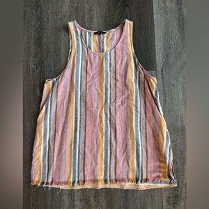 Drew striped tank top. Women a size medium. Muted colorful stripes!